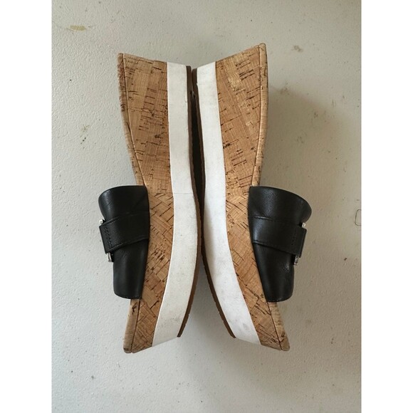 Michael Kors Women's Warren Leather Wedge Platform Open Toe Slides Shoes 10M - Picture 3 of 7